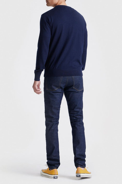 The john pullover merino donkerblauw
