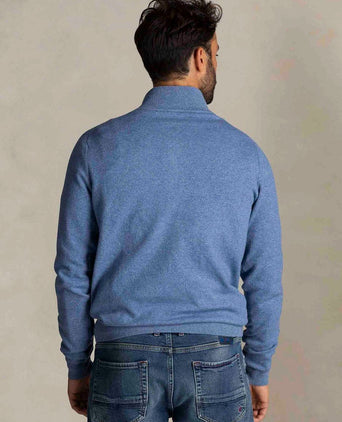 halve rits trui christopher melange soft blue