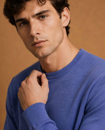 The john pullover merino mid blauw