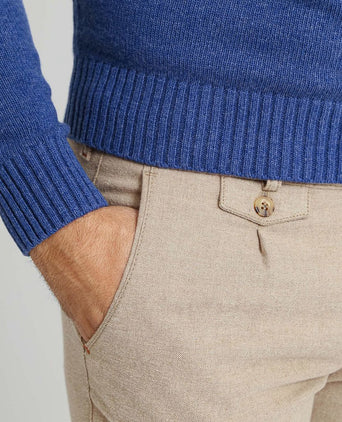 Lamswol trui ronde hals royal blauw