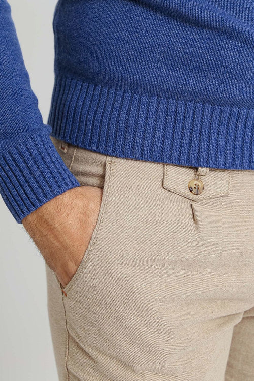 Lamswol trui ronde hals royal blauw