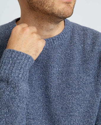 Pullover boiled wool blauw
