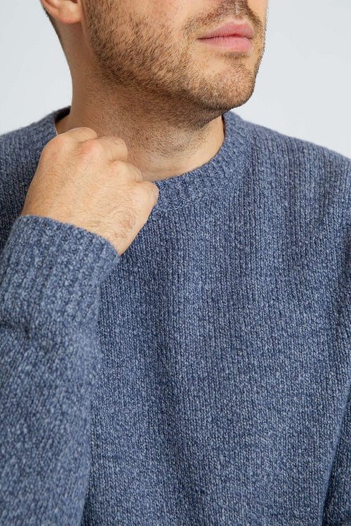 Pullover boiled wool blauw
