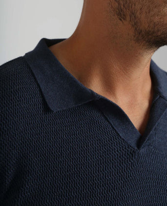 Trui riva structure melange donkerblauw