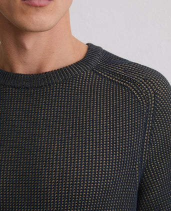 Pullover structured bi-colour donkerblauw