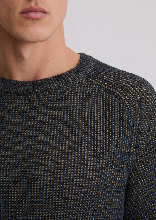 Pullover structured bi-colour donkerblauw