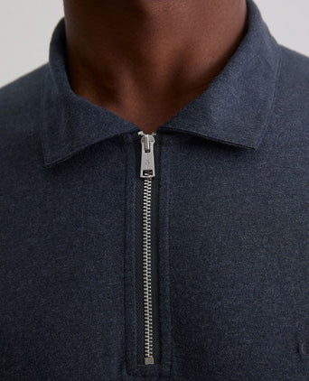 Longsleeve half-zip polo donkerblauw