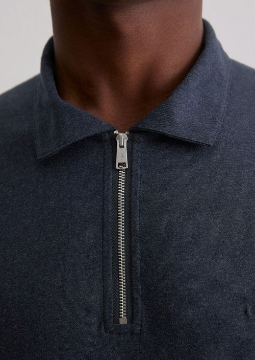 Longsleeve half-zip polo donkerblauw