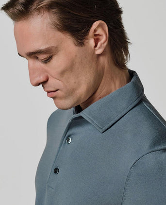 Longsleeve poloshirt luxury basic blauw