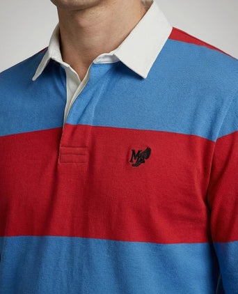 Rugbyshirt streep blauw rood