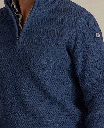 halve rits swirl kymara naps knit melange blue