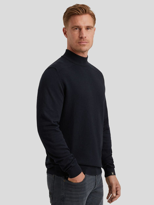 Trui knitted donkerblauw