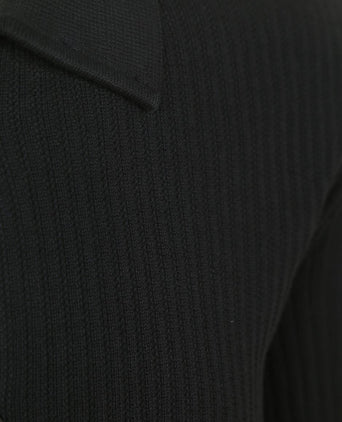 Vest button ribbed donkerblauw