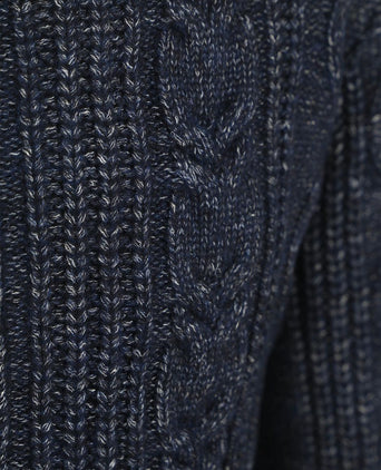 State of Art vest cable zip melange donkerblauw | Regular-fit