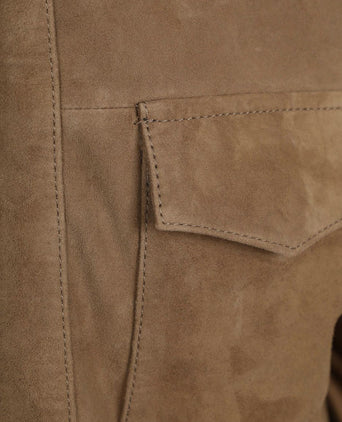 Overshirt suede taupe
