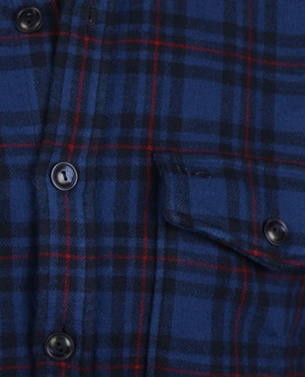Overshirt tartan ruit donkerblauw