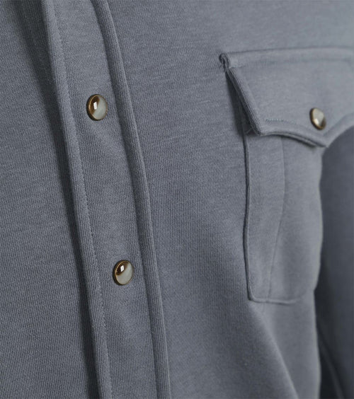 Overshirt western jersey blauw
