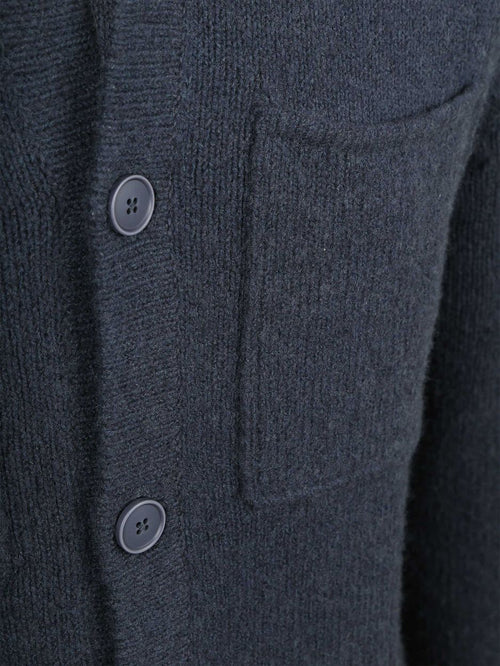 Cardigan boiled wool blauw