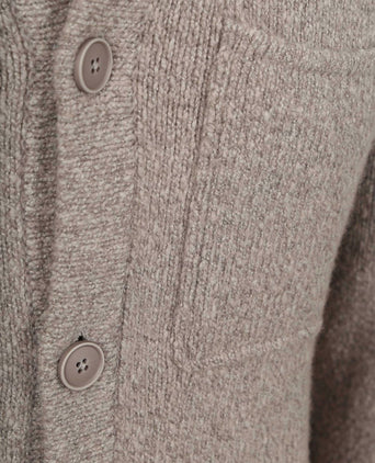 Suitable cardigan boiled wool taupe