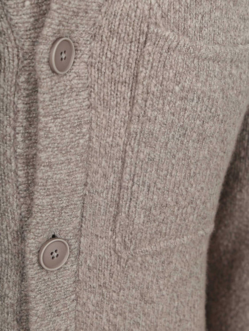 Cardigan boiled wool taupe