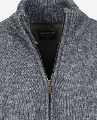 Vest melange blauw grijs