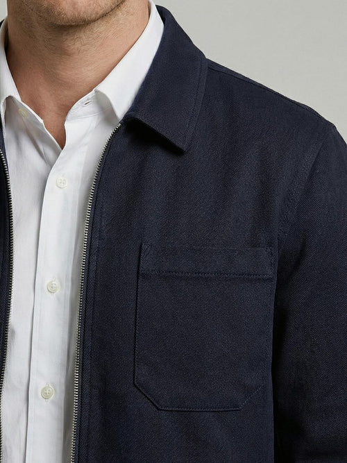 Overshirt piqué donkerblauw