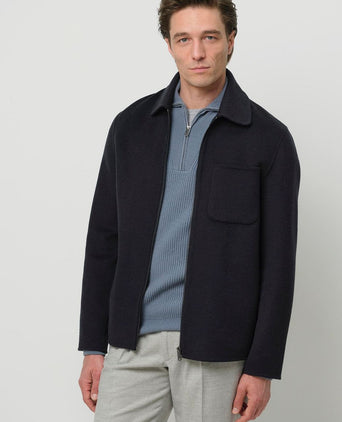 Overshirt woolblend donkerblauw