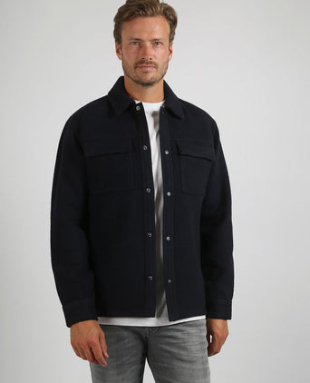 Overshirt wool blend donkerblauw