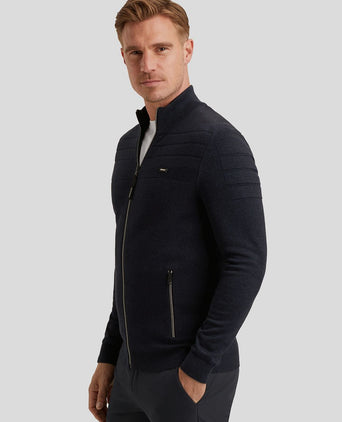 Vest bonded mouline donkerblauw