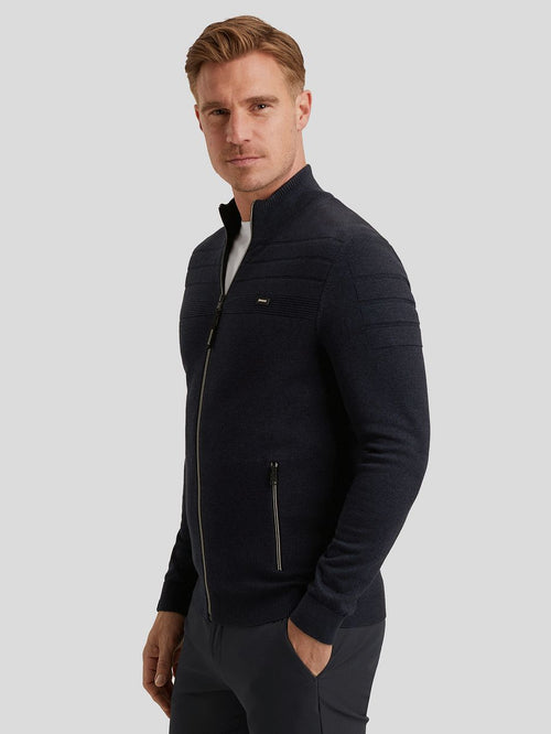 Vest bonded mouline donkerblauw
