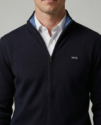 Vest cotton cashmere donkerblauw