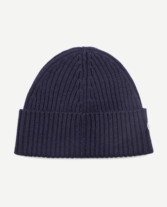 Knitted muts wol donkerblauw