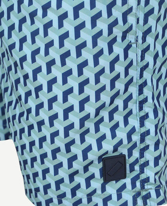 Zwembroek print blauw
