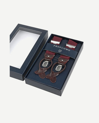 Luxe bretel bordeaux-wit