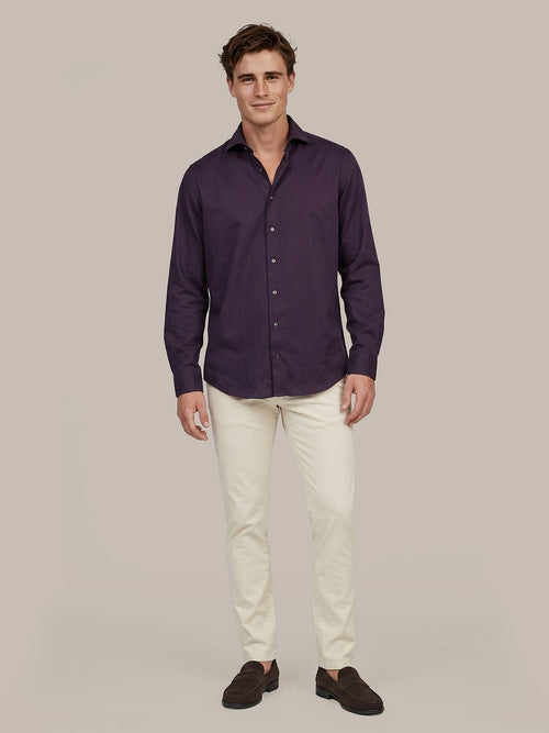 Sorona overhemd aubergine