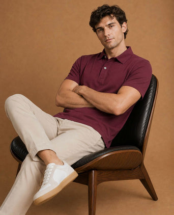 The James poloshirt burgundy