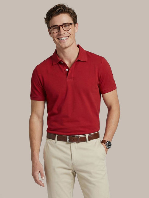 Polo piqué bordeaux