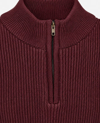 Bico halve rits trui burgundy