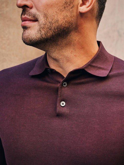 Compact cotton poloshirt bordeaux