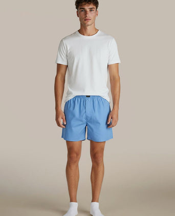 Boxer mid blue poplin