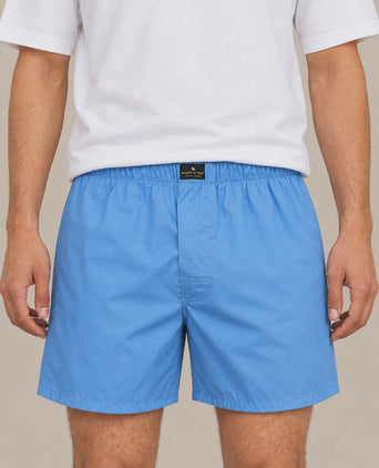 Boxer mid blue poplin