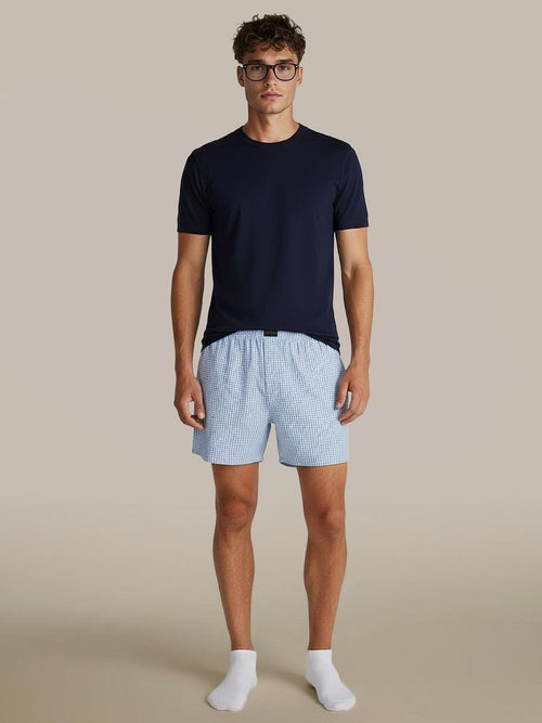 Boxer vichy blauw