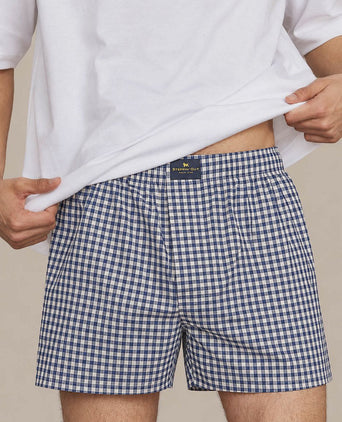 Boxershort vichy donkerblauw