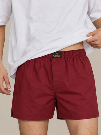 Boxershort poplin rood Boxershort poplin rood