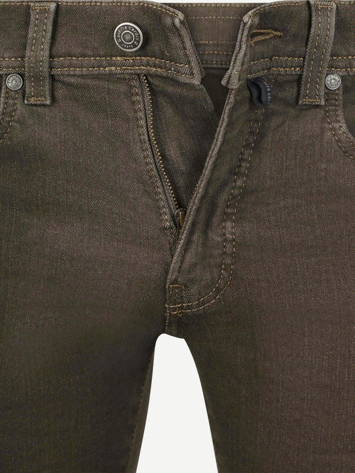 Broek Lyon tapered raw bruin