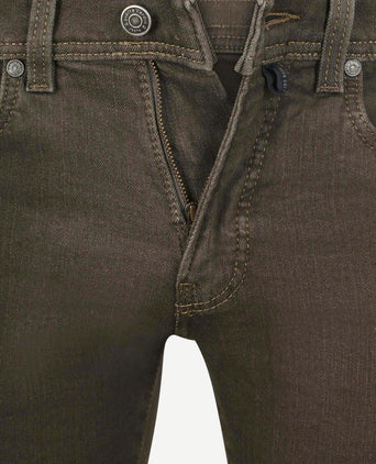 Broek Lyon tapered raw bruin
