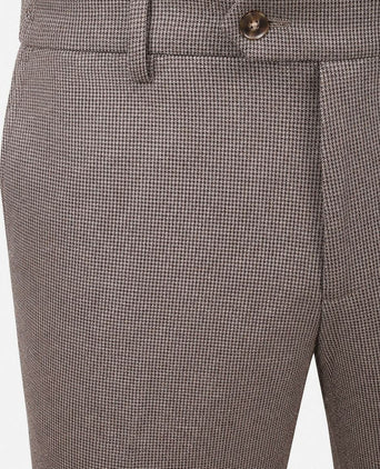 Aiden pantalon houndstooth tabacco