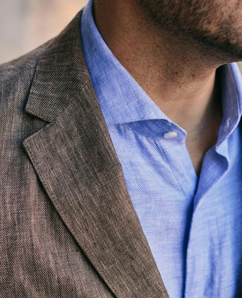 Blazer linen twill bruin