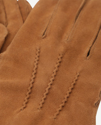 Suede handschoen cognac