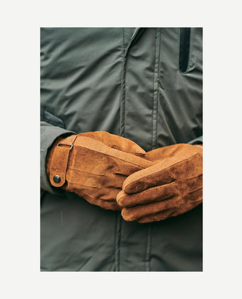 Suede handschoen camel